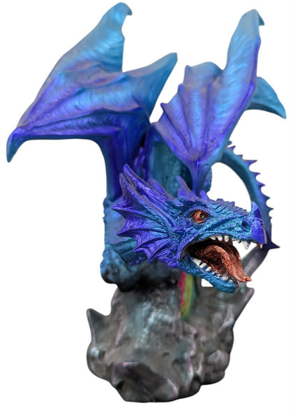 Large Blue Dragon Perched On Gem Stone !!NEW IN STORE!! **Collection only**