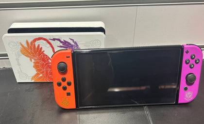 Switch Console, 64GB OLED Scarlet/Violet + Red/Purple Joy-Con, Unboxed