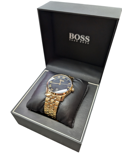 GENTS GOLD METAL HUGO BOSS WATCH BOXED PRESTON STORE