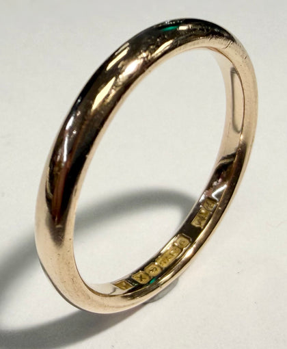 9ct rose gold wedding band ring size Q