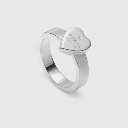 Gucci trademark Heart Ring with , Size j silver 925