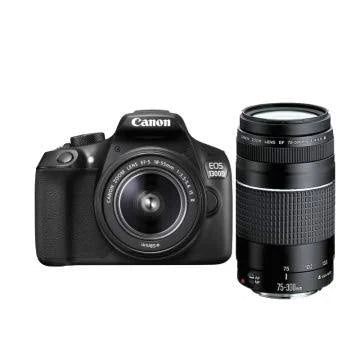 Canon EOS 1300D DSLR Camera with Ef-S18-55 Is II F3.5-5.6 Lens and Canon EF 75-300mm f/4.0-5.6 III Lens