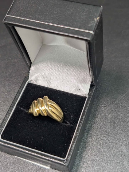9ct Yellow Gold Cocktail Knot Ring - 4.56 Grams - Size Q