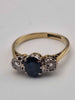 Classic 18CT Yellow Gold Triolgy Ring With CZ Stones - 2.87 Grams - Size M
