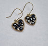 9ct Diamond Sapphire Heart Earrings