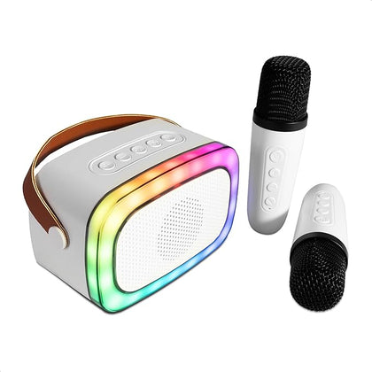 Smart karaoke bluetooth speaker with 2 wireless mics