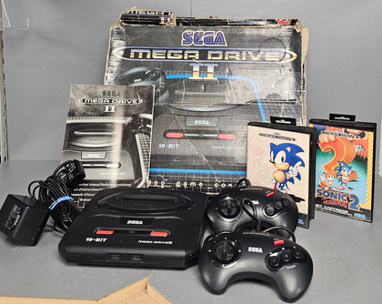 Sega Mega Drive II Console, (2 Pads & Sonic 1 & 2) Boxed.