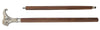 Lionhead 2 Piece Swagger Cane - Nickel Plated & Sheesham Wood 98.5cm