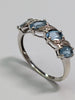 9ct White Gold Diamond & Blue Stone Ring - Size M