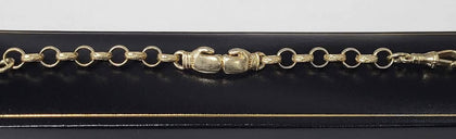 9ct Yellow Gold Belcher Bracelet With Boxing Glove Design - 16.4G - Approx 7