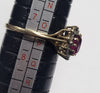 9ct Yellow Gold Ring With Clear And Pink Stones - 1.8G - Size P. Hallmarked