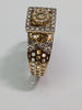 14ct Gold Diamond Square Top Ring Size M