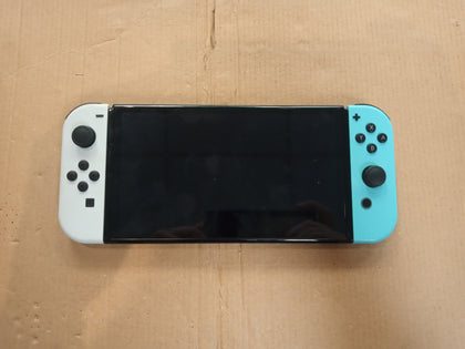 Nintendo Switch OLED Console with white and blue joycon