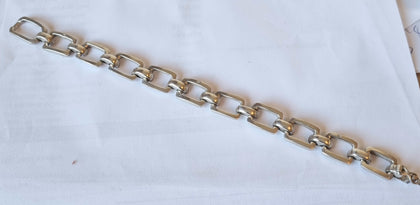 Silver square link unisex bracelet