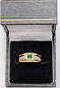 9CT 375 YELLOW GOLD RING, WITH STONES. 4.5G, SIZE:R/60, BOXED