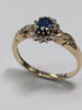 9ct Gold Diamond & Blue Stone Ring