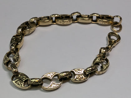 9CT GOLD PATTERNED ANCHOR BRACELET 15.83G PRESTON STORE