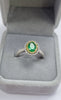 14ct gold ring diamond/green stone size S