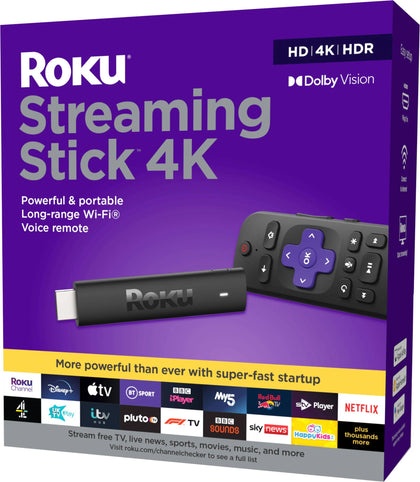 Roku Streaming Stick 4K HD HDR Streaming Media Player