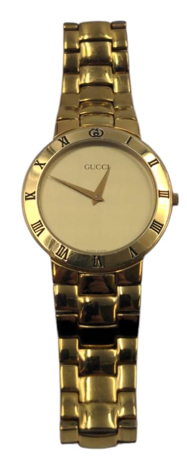 Gucci Watch ST4109 Gold Dial Gold Plated & PVD Small 33mm 3300.2.M