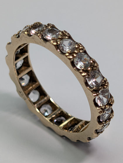 9ct Gold Jagged Cz Ring