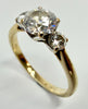 9ct Yellow gold three stone lab grown diamond size O