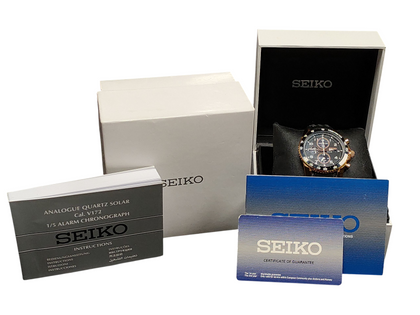 **SPARES OR REPAIRS** Seiko Sportura Solar Chrono Watch **Boxed**