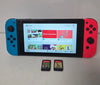 Nintendo Switch Console Neon Red/Blue & 2 Unboxed Games