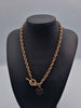 9ct Yellow Gold Heart T-Bar Belcher Necklace - 18" Long - 12.81 Grams