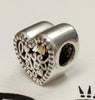 Genuine Pandora "Love Script" Heart 2-Tone Gold Charm S925 ALE 792037CZ -RETIRED