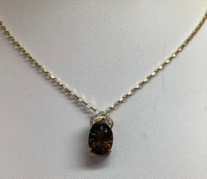 9ct yellow gold necklace with pendant 24