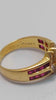 18ct Yellow Gold (750) Ladies Ring With White & Red Stones (Not DIA Or Ruby) - Size M - 5.01 Grams