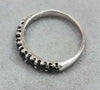 9ct White Gold Ring With Black Moissanite Size "S1/2"