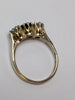 9CT GOLD RING WITH BLACK STONES SIZE L 1/2 PRESTON STORE