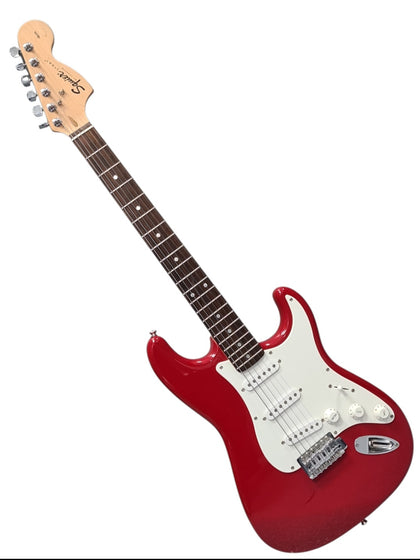 Squier Strat 6-String Electric Guitar By Fender, Red/White (CT99088219)