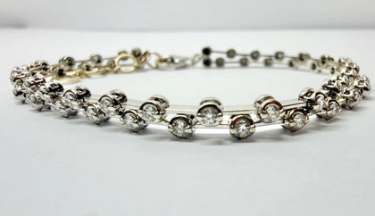 18ct white gold and diamond bracelet 7