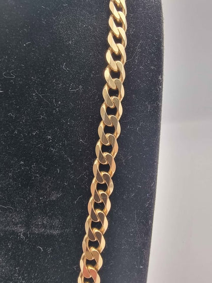 9ct Yellow Gold Thick Curb Chain Necklace - 20