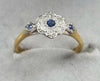 18ct Gold Daimond /Sapphire Daisy Ring "O"