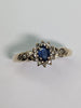 9ct Gold Diamond & Blue Stone Ring
