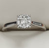 9ct White Gold Diamond Cluster Ring - Size o