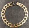 9ct Vintage Textured Yellow Gold Curb Bracelet 31.5G - 8.5"
