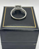 9ct white gold ring with a cubic zirconia stone size P