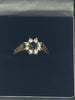 9ct Gold Ring With Black & clear Stones - J
