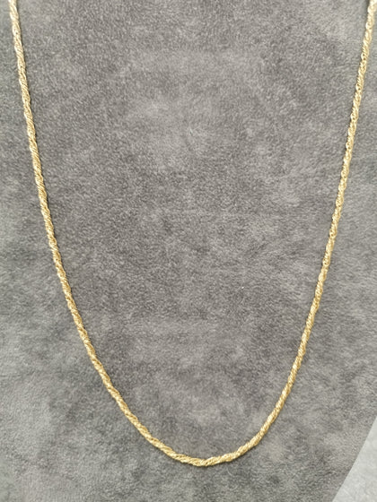 9ct Yellow Gold Twisted Wheat Chain