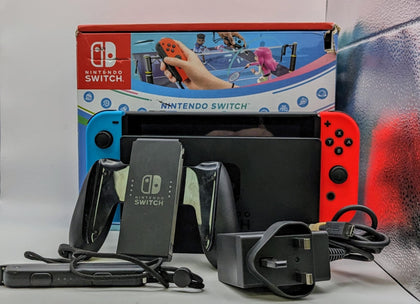 Switch Console, 32GB HAC-001-01 + Neon Red/Blue Joy-Con, Boxed