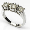 18ct White gold three stone diamond ring size I
