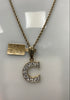 9ct Gold Rope Chain and 'C' Pendant 7.6g 18"