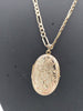 9K Gold Chain with Oval Florist Pendant, 11.2Grams, 375 Hallmarked & Tested, Length: 24" Length. New Chain Box Provided
