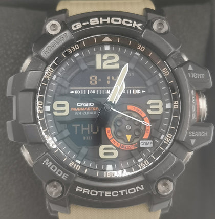Casio G-Shock Mudmaster GG-1000-1A3 Men's Digital/Analogue Watch | Twin Sensor - Green Resin Strap - Boxed