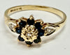 9ct Yellow Gold Floral Cluster Ring size L 1/2